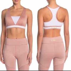 Sam Edelman Pink and White Sports Bra